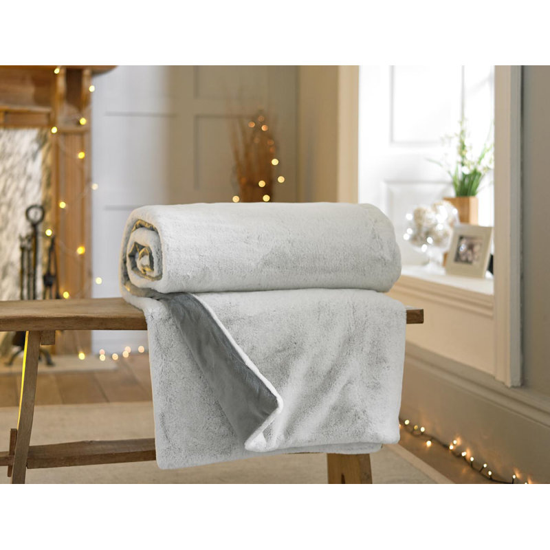 Polyester Throw, Silver, W130 x L180cm