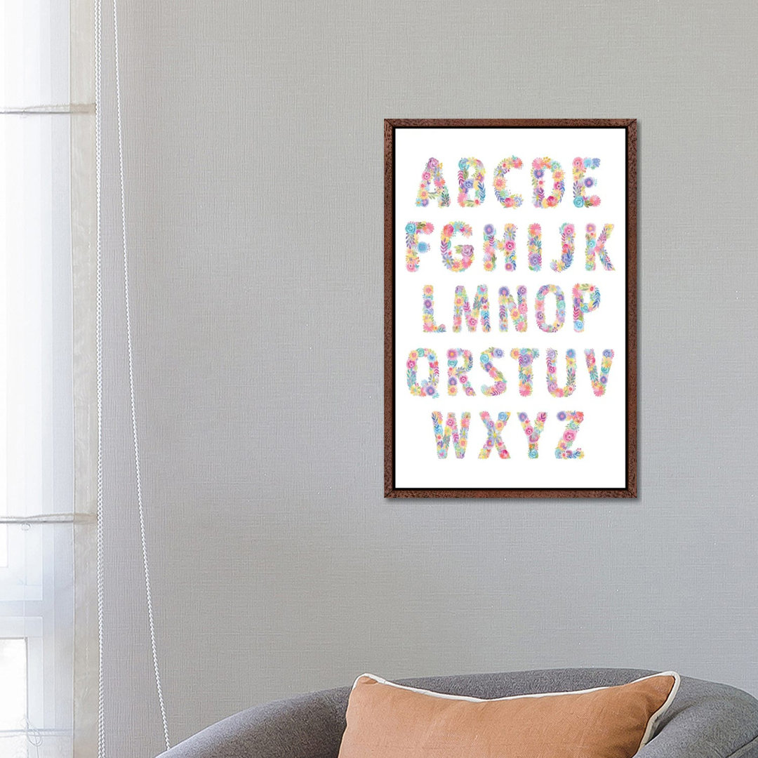 Blooming Alphabet von Stephanie Corfee - Galerie-verpackte Leinwand Giclée auf Leinwand