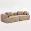 Canapé modulaire double en mousse pleine grandeur 96 po avec accoudoirs arrondis, confort en forme de nuage-1798613937