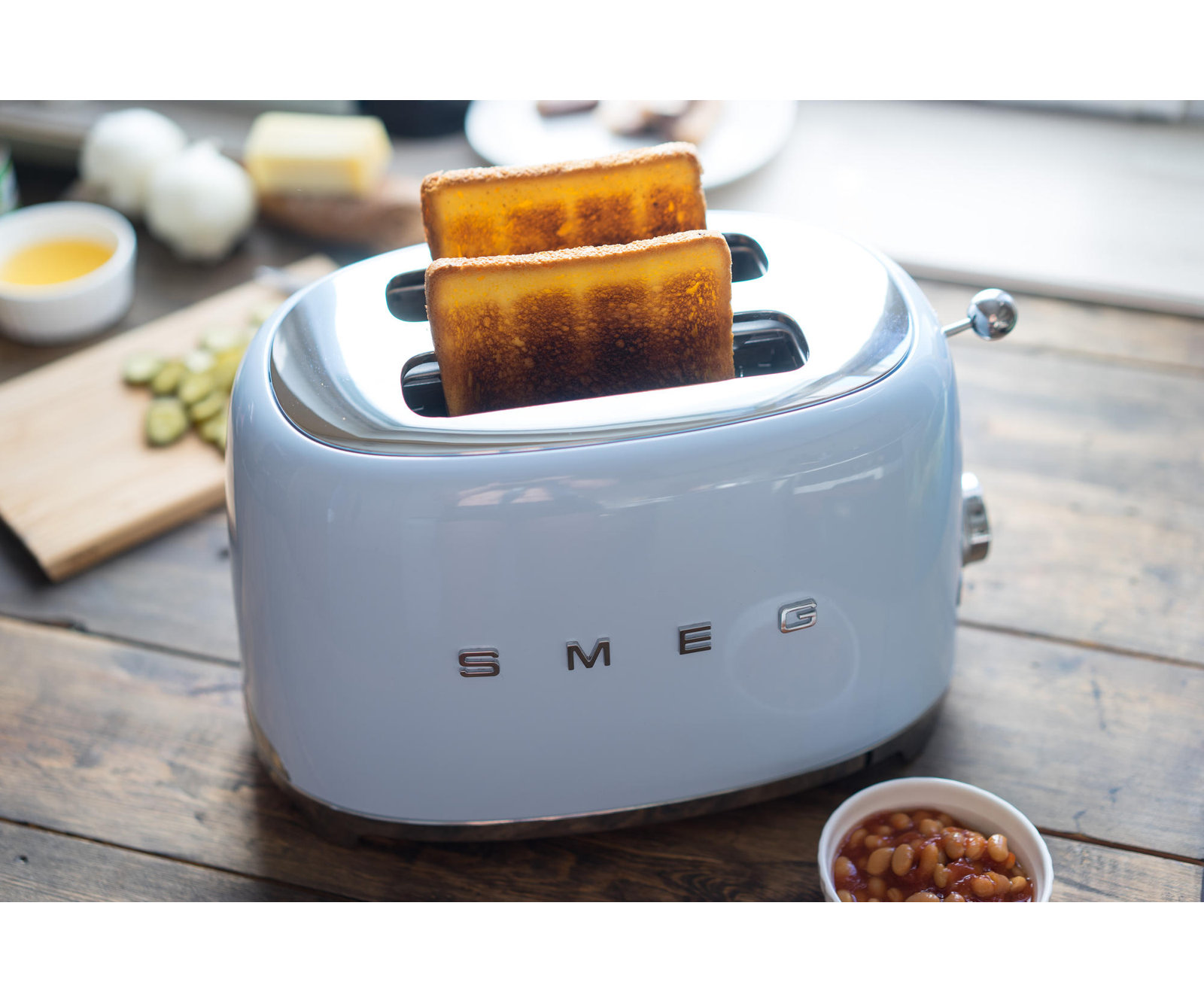 SMEG 50s Style 2-Slice Toaster, Pastel Blue