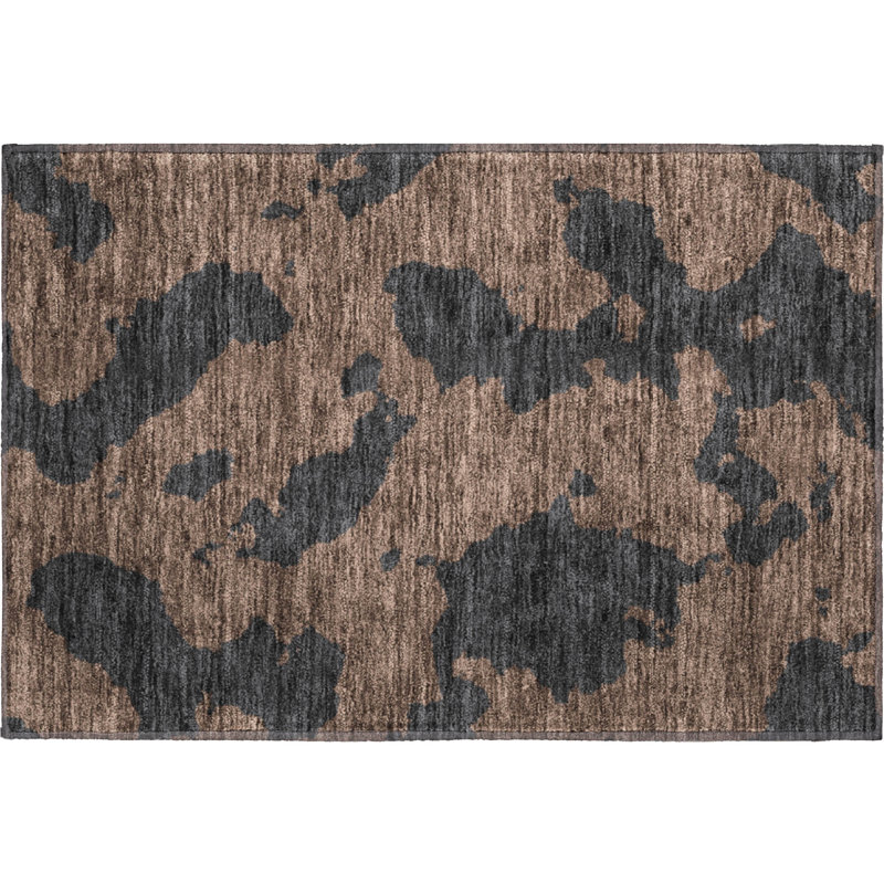 Premium Machine Washable Prisco Chocolate Rug, Rectangle 1'8" x 2'6"