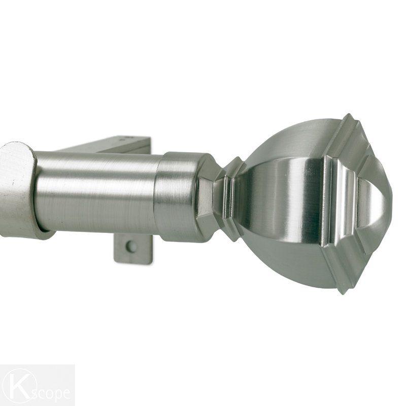 Tringle à rideaux simple ajustable 1,13 po, Chrome, H 3 po x l 72 po x P 5,25 po