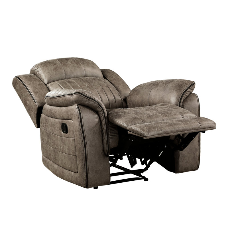Fauteuil inclinable classique avec accoudoirs coussinés, brun sable, rembourrage en mousse pour un confort accru, siège renforcé en métal