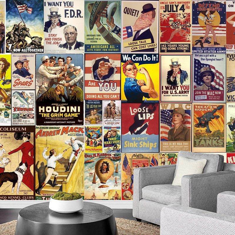 Murale à peindre American Posters, L 66 po x l 96 po