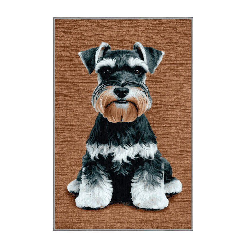  Tapis lavable miniature pour chien Schnauzer, Rectangle 4pi x 6 pi