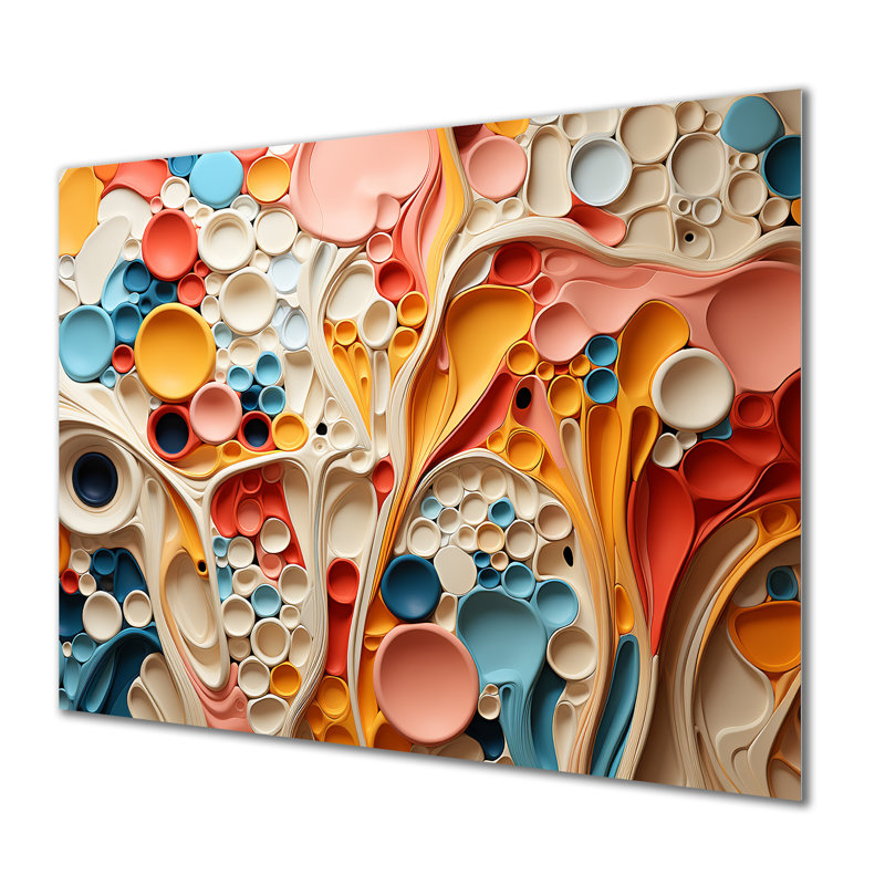 Colorful Abstract Liquid Art Swirls III - Abstract Metal Wall Art Decor MT137315, 34" H x 44" W x 1.5" D