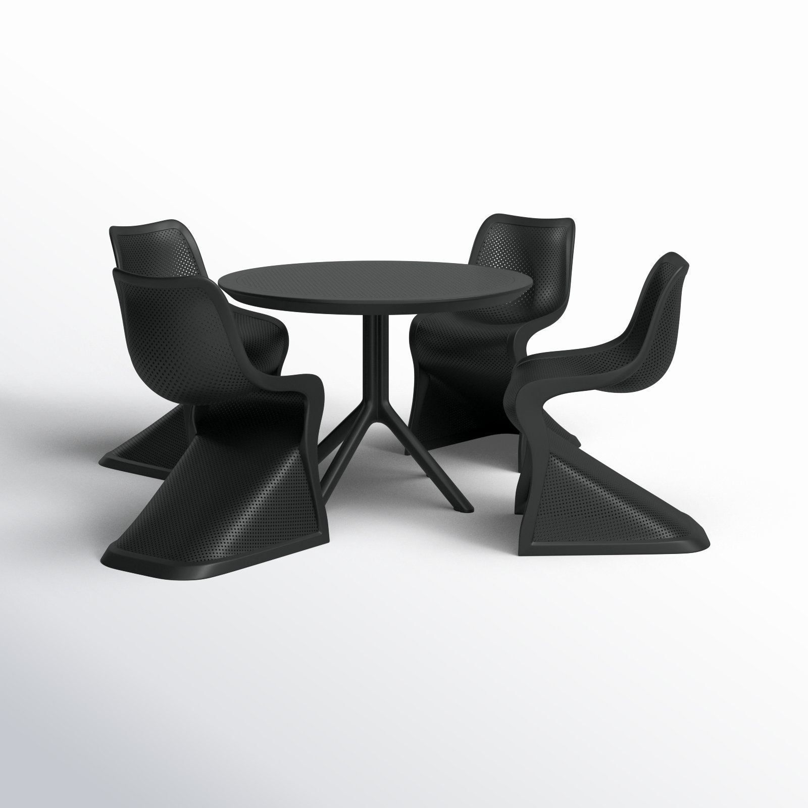 Nassau 41" Patio Dining Set, Black