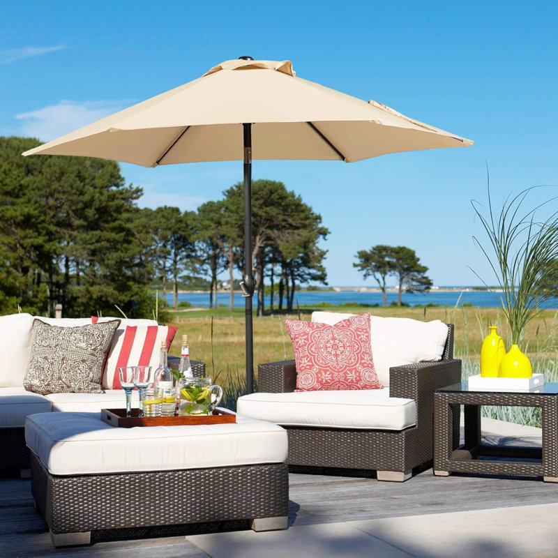 Caillan Tilt Market Parasol, Tan, 203cm H x 230cm W x 230cm D
