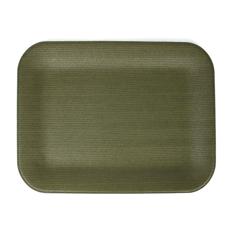 Andrean Leather / Faux Leather Tray, 44cm H x 33cm W x 3cm D, Green