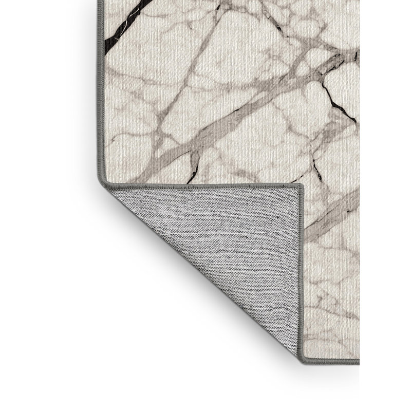 Machine Washable Gray Area Rug, Square 7'
