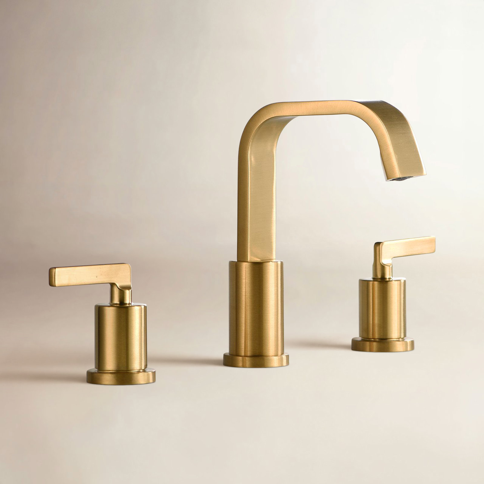 Widespread Bathroom Faucet with Drain Assembly, Brushed Gold