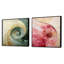Minimalisme rose et vert en spirale - ensemble de 2 collages carrés en spirale abstraite-1072350975-1072350974