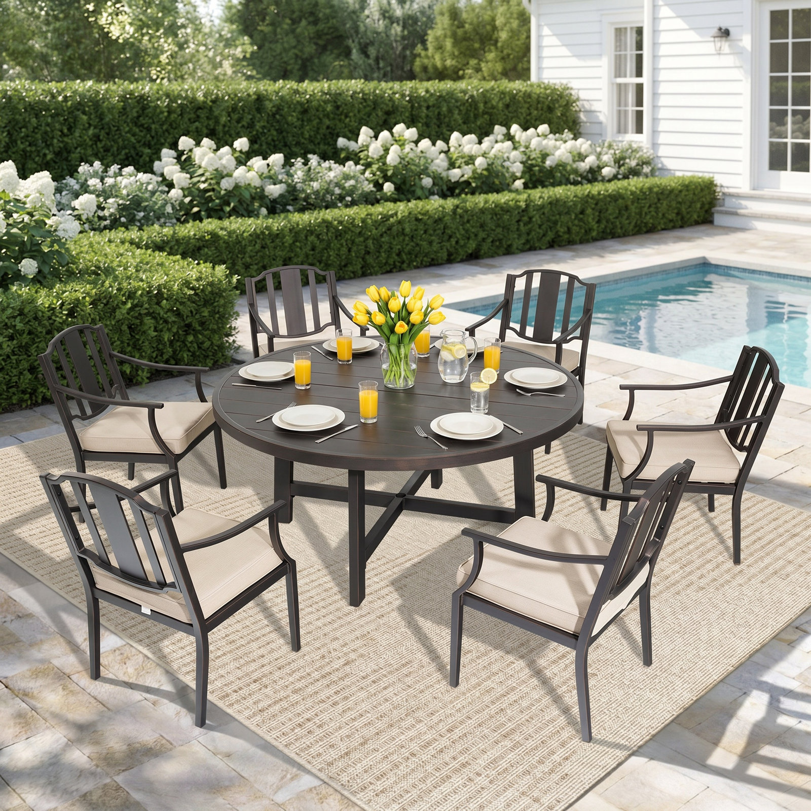 Tamarin 61" Sunbrella® Patio Dining Set