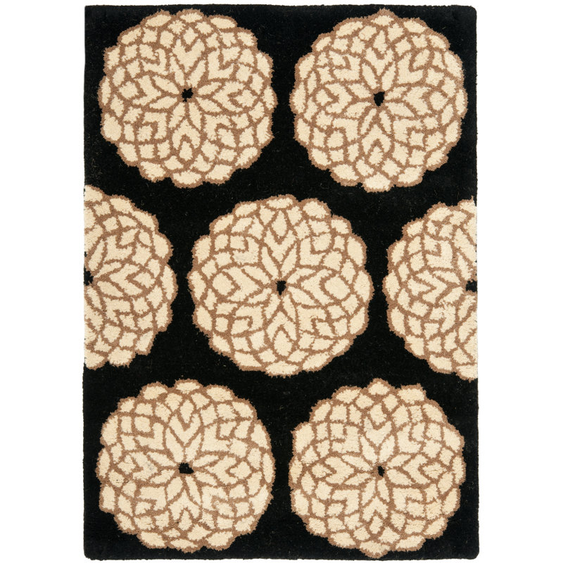Feggins Drive Hand Tufted Wool Pile Floral Rug, Rectangle 3'6" x 5'6"