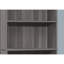 Élégante bibliothèque à 6 niveaux avec tablettes réglables pour le bureau et la chambre à coucher, design transitionnel en stratifié gris.