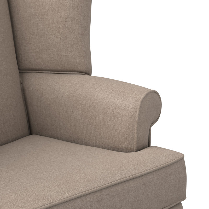 Lucious Upholstered Wingback Chair, Beige