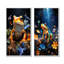 «Orange Frog On Glass Effect - Frogs & Toads», ensemble de 2 impressions sur toile-1698132001-1698131999