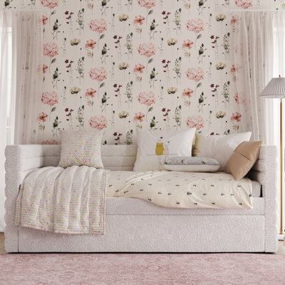 Upholstered Daybed with Trundle Bed