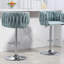Chaises de bar réglables à hauteur de comptoir de 2 - pivotant à 360 °, tissu bleu avec dossier tissé et repose-pieds pour les tabourets de cuisine, de pub et de café sur îlot de cuisine, café, pub