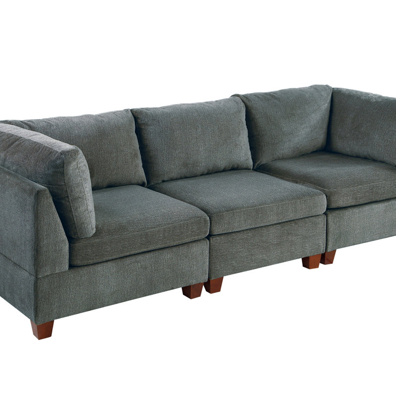 MODULAR SET - Chenille Fabric Sectional Sofa (Sectional)