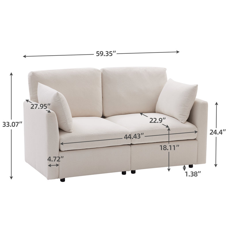 Canapé modulaire 59 po, Vert