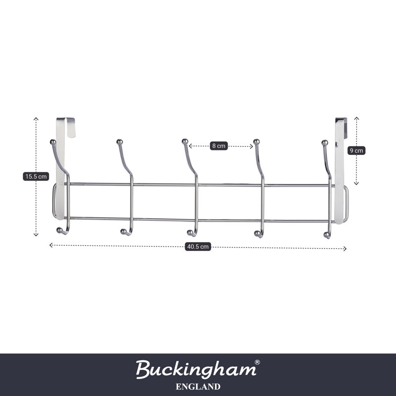 Buckingham Over Door Coat Hanger Rack 10 Hooks Space Saving Door Organizer