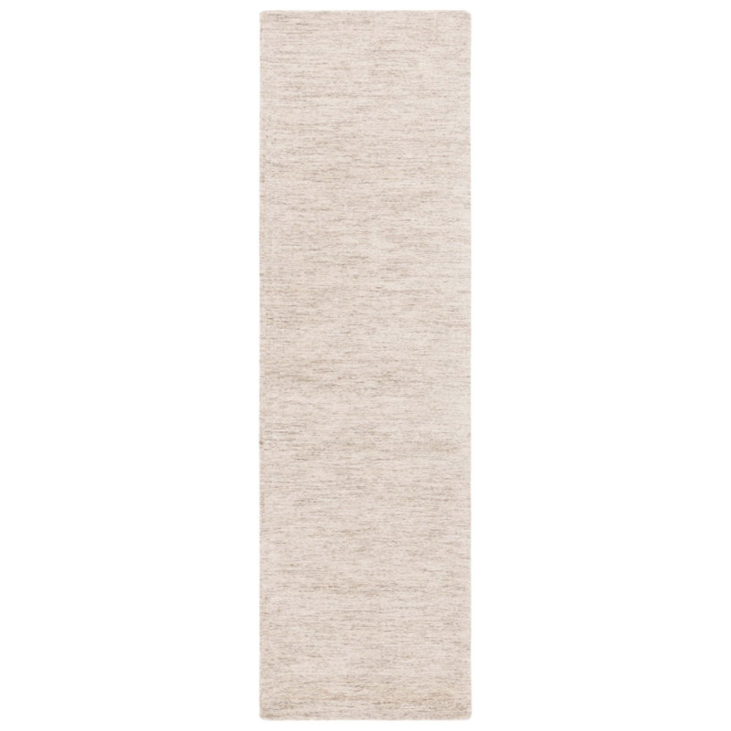 Funchess Handloomed Wool Cotton Rug in Beige, Runner 2'3" x 8'