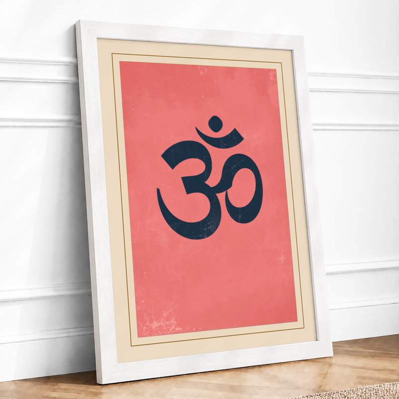 Om in Geometry Minimalist - Framed Print, A3 - 42.0 x 29.7 cm, White