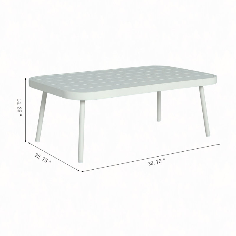 Causeuse et table en acier, Vert, Blanc cassé