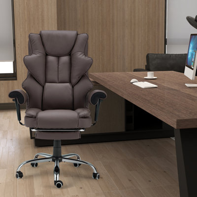 Fauteuil de direction avec massage à 6 points, repose-pieds