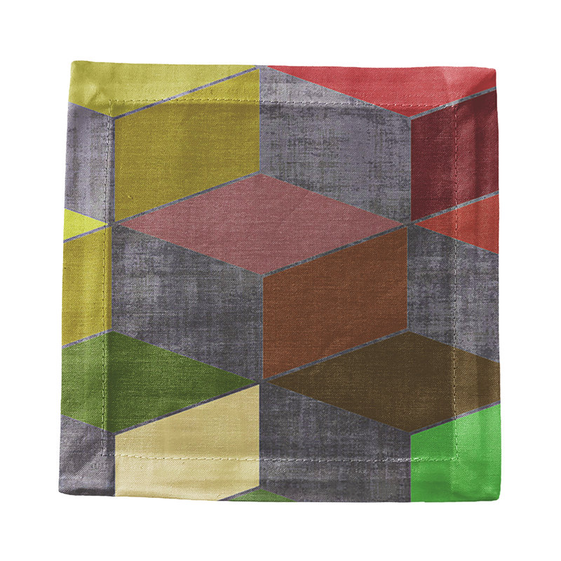 Modern Steps Cotton Sateen Cocktail Napkins, Winter