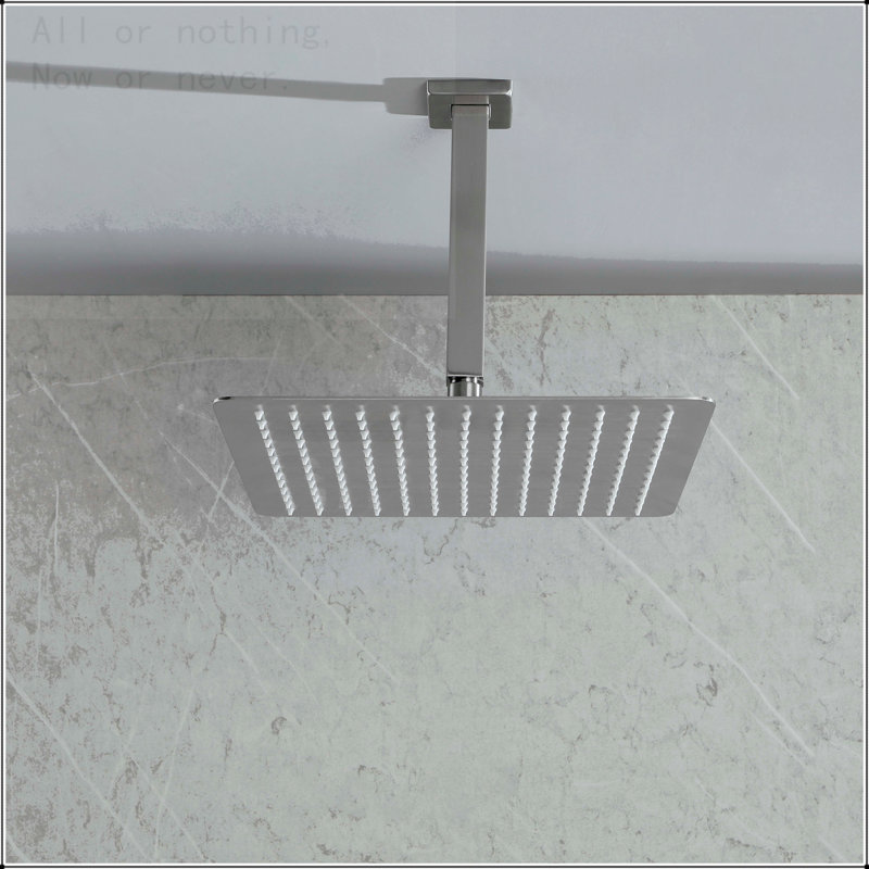 Rain Shower Head High Pressure Rainfall Showerhead Water Saving, Brushed Nickel