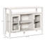 Armoire de rangement de style rétro avec portes vitrées et tablettes réglables