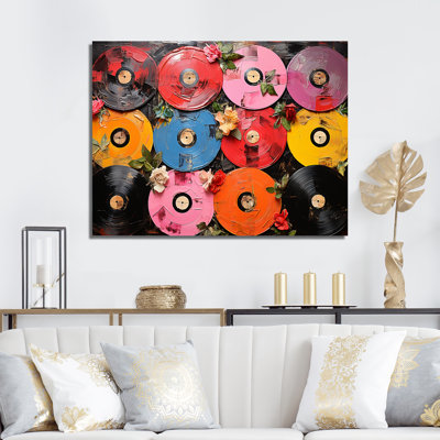 Colorful Vinyl Records Melody - Vinyl Records Wall Art