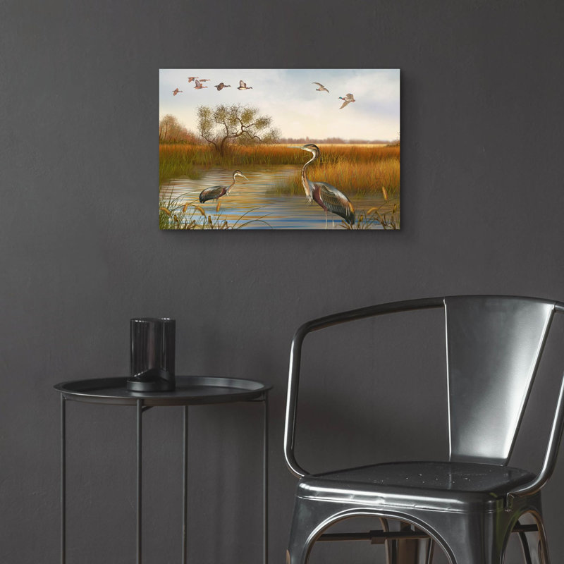 «The Great Marsh-b» par Jean Plout, art mural en verre acrylique, 24 po x 16 po, 24 po x 16 po