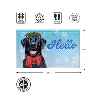 Happy Winter BlackLab Embossed Mat