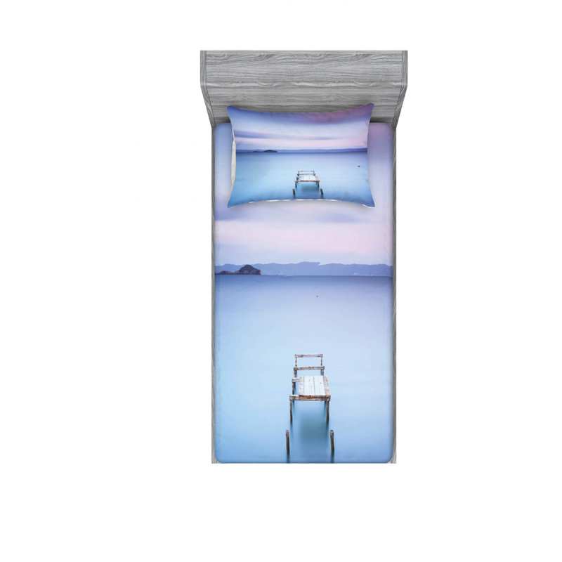 Ensemble de draps jettyon bolsena lake, Ensemble de draps pour lit simple avec drap-housse
