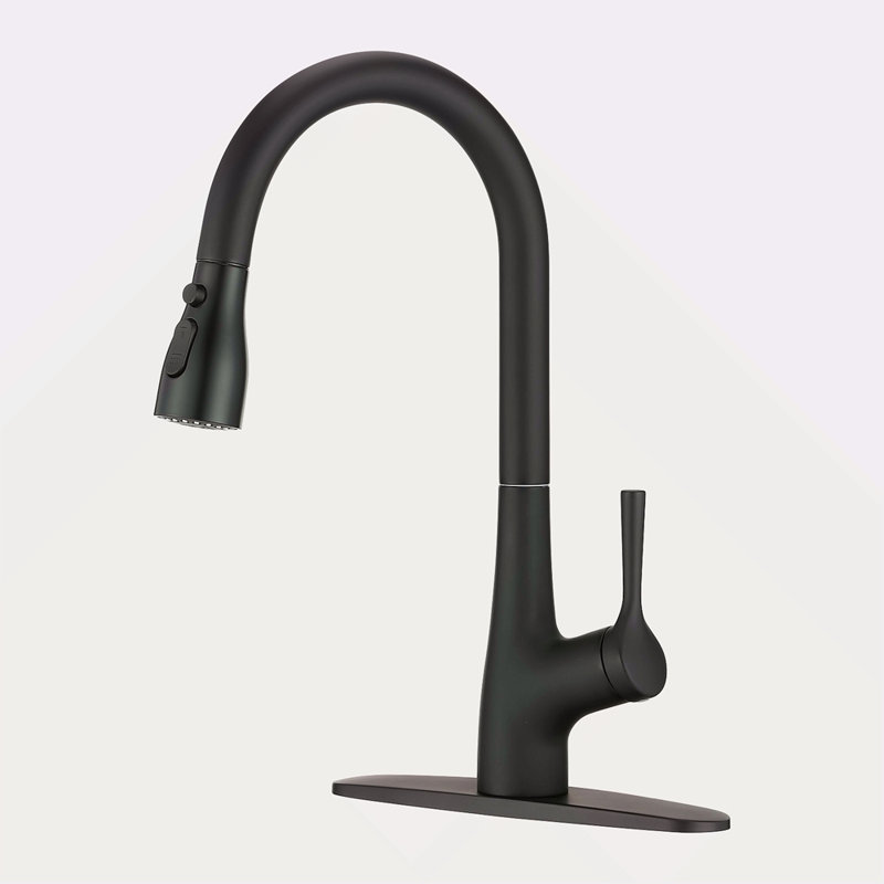 Single Handle Pull Down Kitchen Sink Faucet, Matte Black