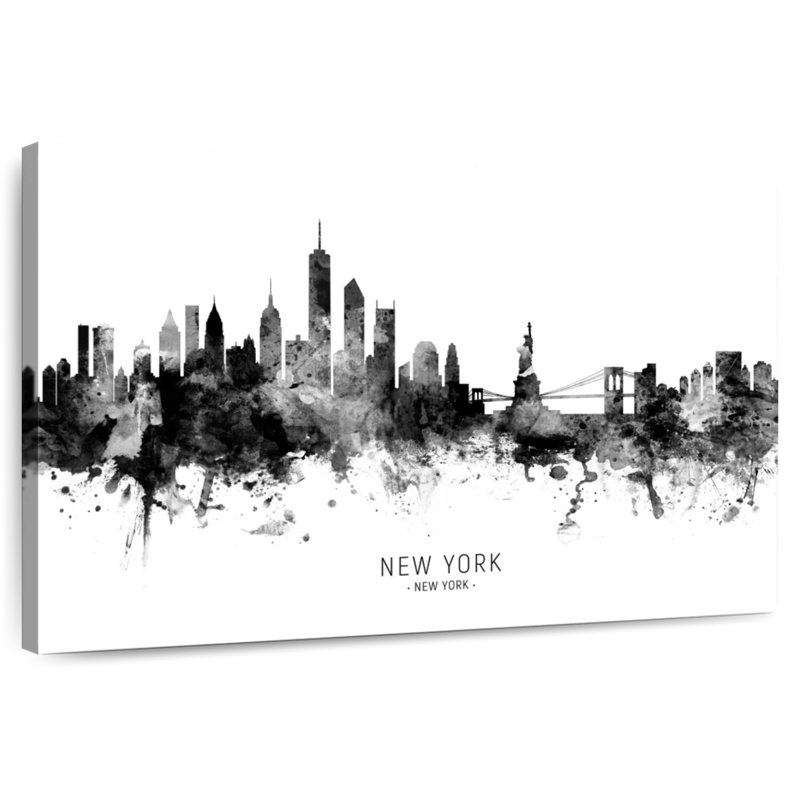 Horizon de Kavia à New York, noir et blanc, H 16 po x l 24 po