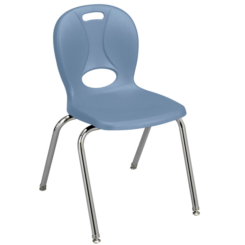 Chaises de classe empilables en plastique avec sièges profilés Structure Series, Bleu ciel, 16 po