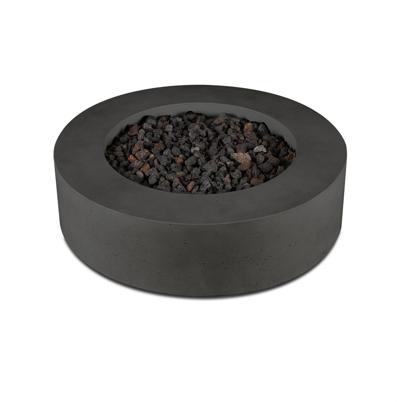 La Valle Concrete Propane Fire pit Table, Carbon