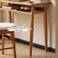 Bureau durable en cerisier et en rotin de petite taille-522926775
