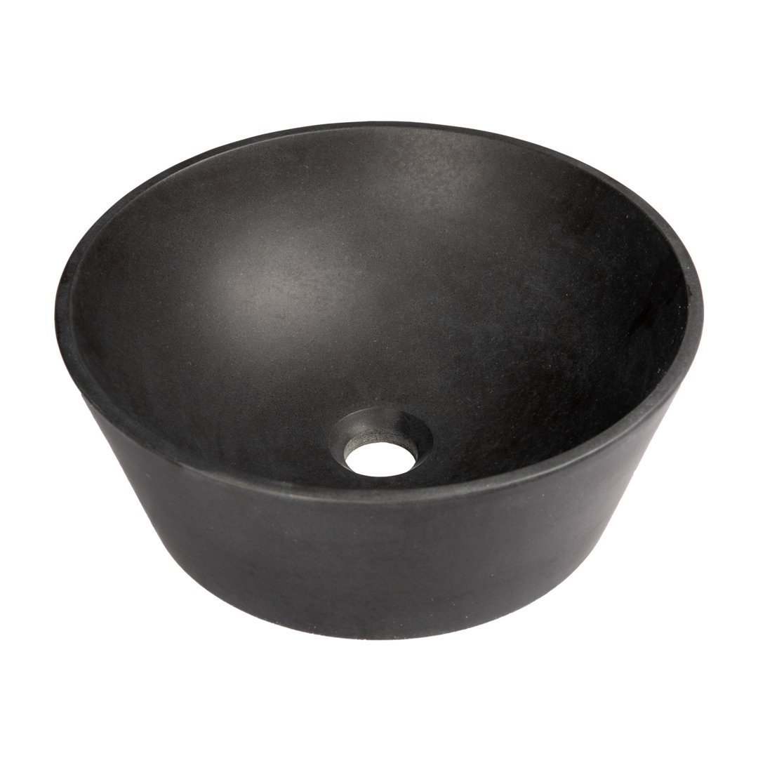 Eden Bath 15.75'' Black Stone Circular Bathroom Sink Eden Bath