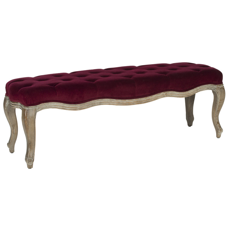 Carlisle Upholstered Bench, Red Velvet