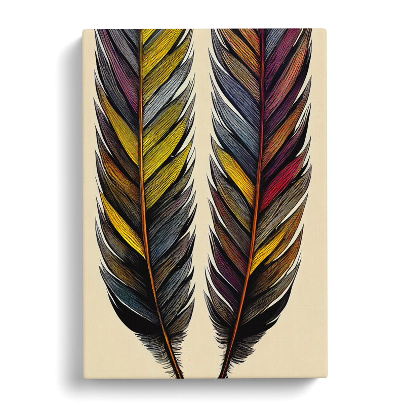 Graceful Feathers - Wrapped Canvas Print, 50cm H x 35cm W x 3cm D