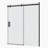 5/16" Tempered Glass Bathroom Door - Sliding With Matte Black Finish & Easy Cleaning Shower Black, Smooth System For Use-123108711