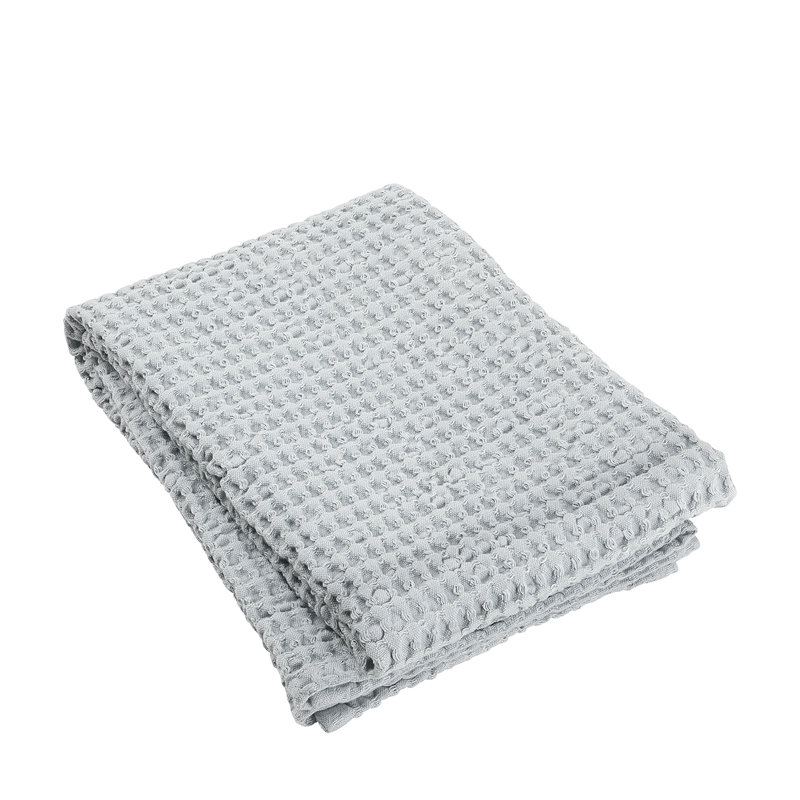 CARO Jumbo 100% Cotton Waffle Bath Towel, MicroChip-Light Gray
