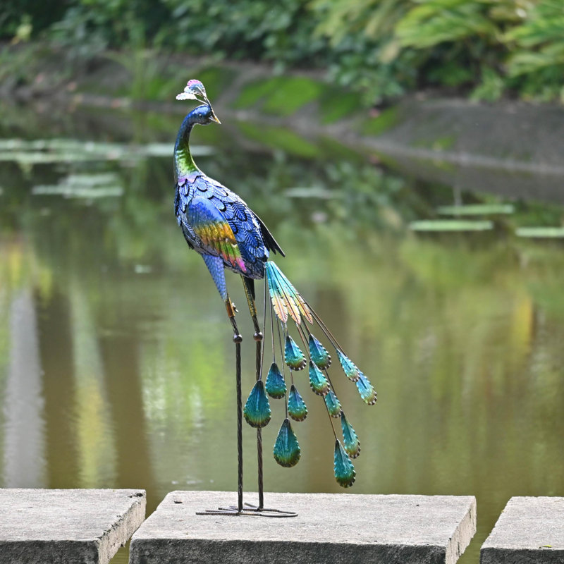 Peacock Metal Garden Statue