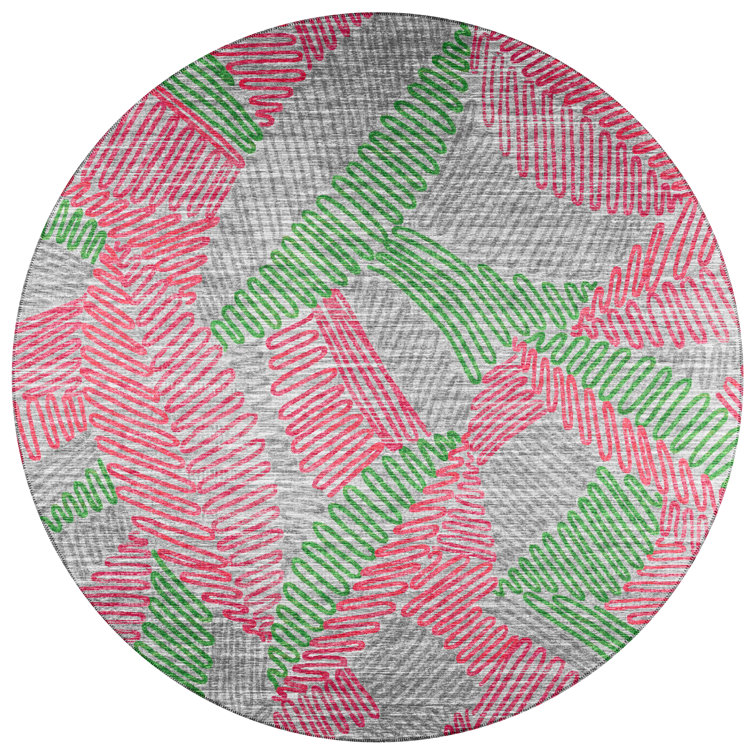 Chenille Washable Abstract Indoor / Outdoor Rug