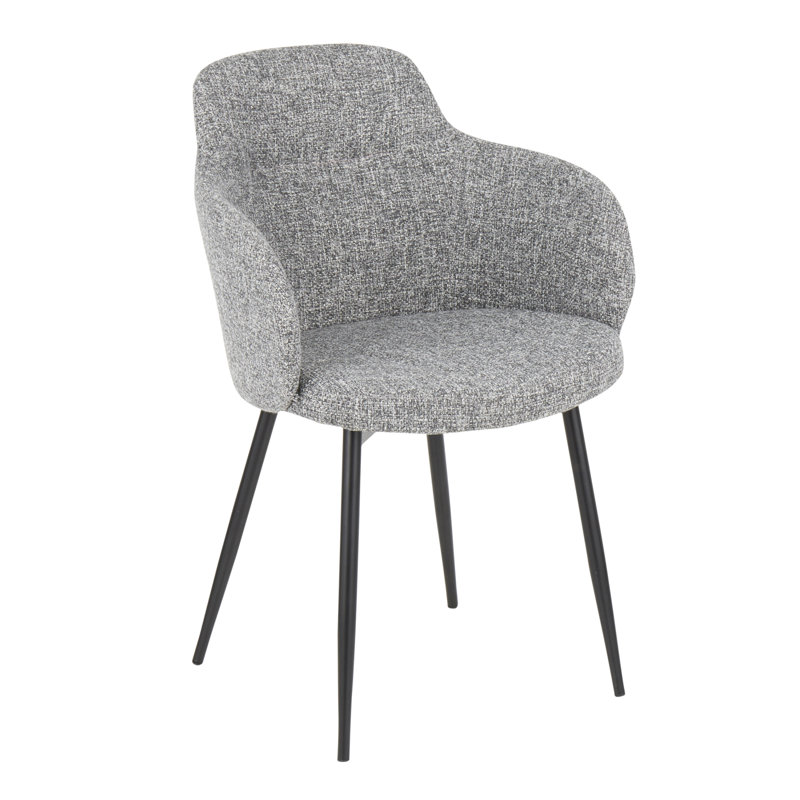 Chaise Boyne en métal noir et tissu gris par Lumisource, Gris
